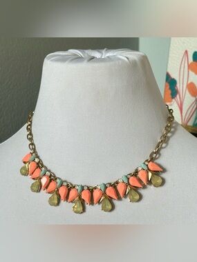 J Crew Bib Rhinestone Statement Necklace Twee Cottagecore Coquette Whimsy Y2K
